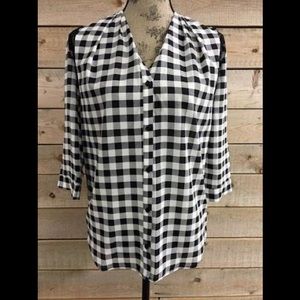 Fate Black and White Checker Blouse